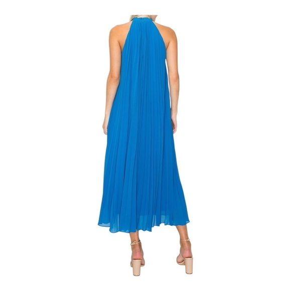 MELLODAY Pleat Trapeze Sleeveless Dress in Bright Blue NWT - Picture 5 of 7